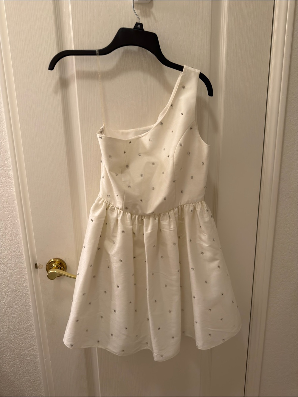 Sachin + Babi Cream One-Shoulder Dress with Subtle Embellishment